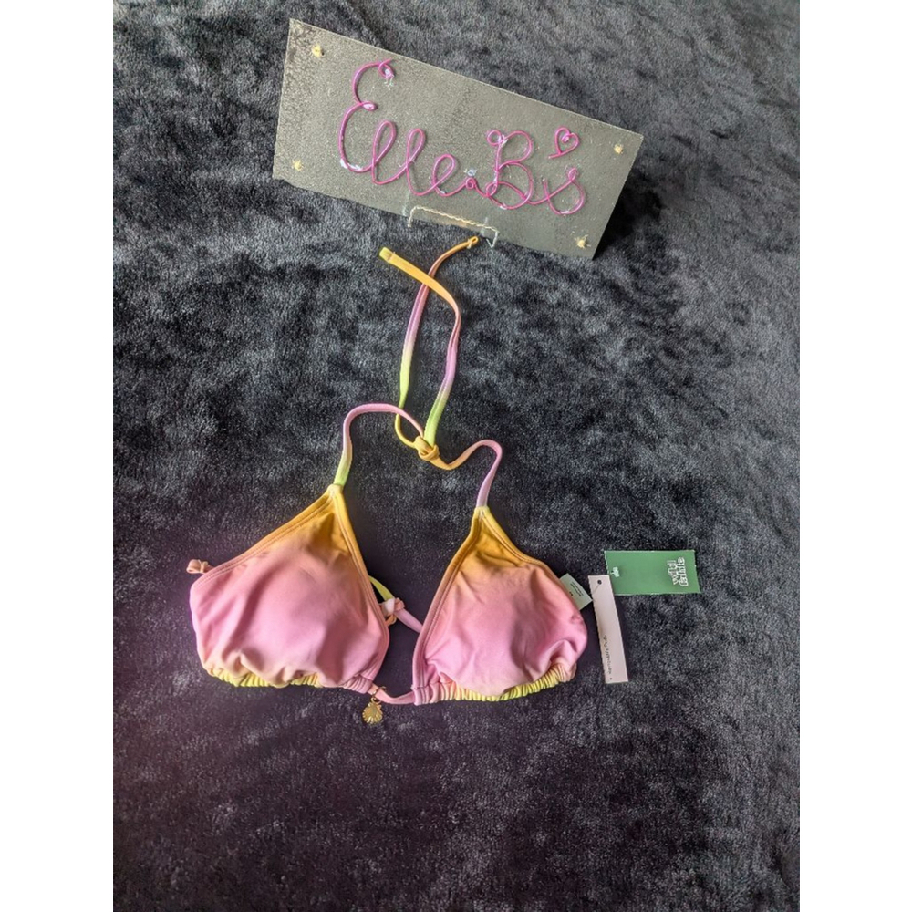 NWT Wild Fable Pink Ombre Triangle Seashell Bikini Top XS 0-2